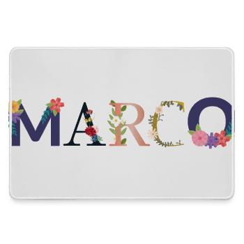 MARCO name decorated with flowers - Large Gaming Mouse Mat - grey - Front