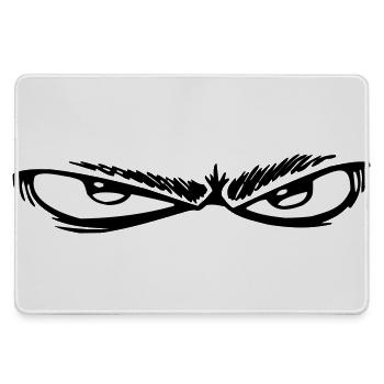 Night Eyes Black & White - Large Gaming Mouse Mat - grey - Front