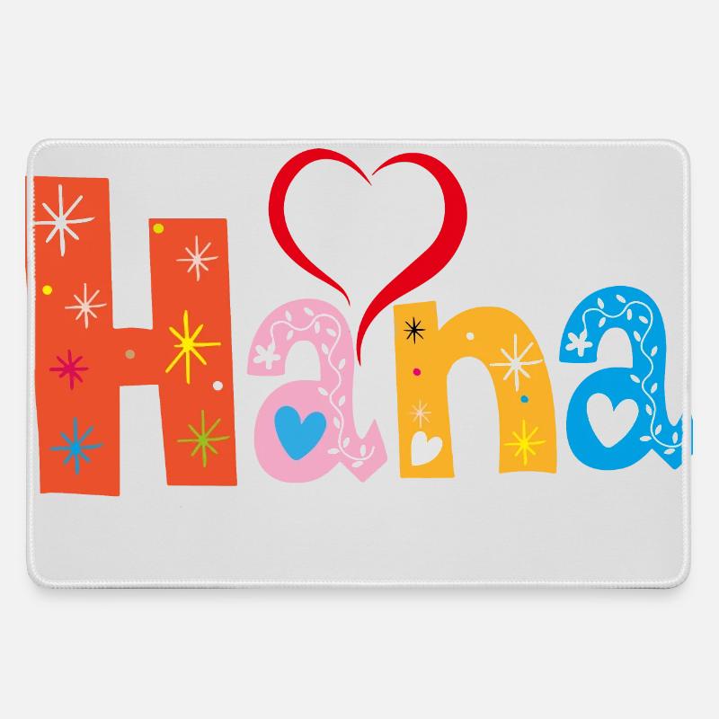 Personalized Hana Name - Large Gaming Mouse Mat - grey
