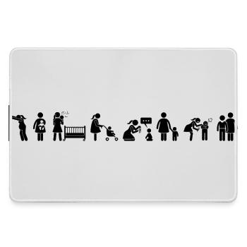 Mutter und Sohn - Mutter und Kind - Muttertag - Mousepad groß für Gamer - Grau - Vorne