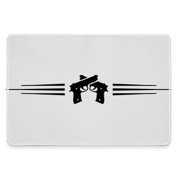 Pistol Symbol Line - Large Gaming Mouse Mat - grey - Front