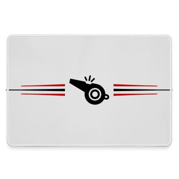 Trillerpfeife Pfeife Linie - Mousepad groß für Gamer - Grau - Vorne