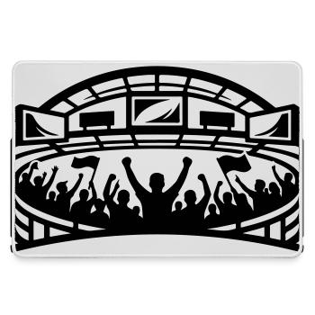Stadion Fans Silhouette - Mousepad groß für Gamer - Grau - Vorne