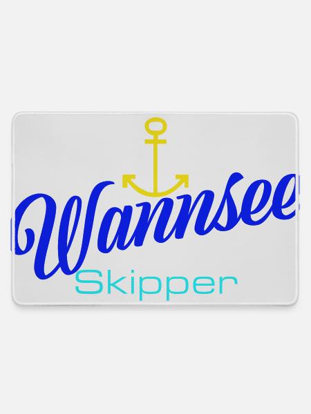 Berlin: Wannsee-Skipper mit Anker - Mousepad groß für Gamer - Grau