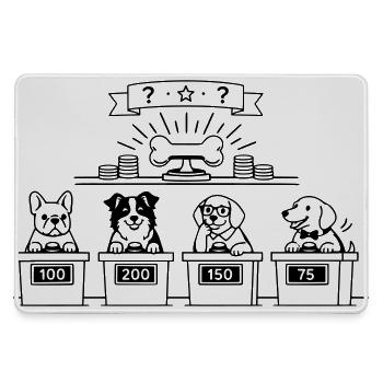 Quiz Dog Line Art - Large Gaming Mouse Mat - grey - Front