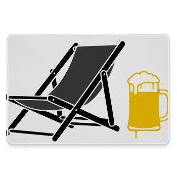 Vecteur couleur bière chaise de plage - Grand tapis de souris gamer - bruyère - Devant