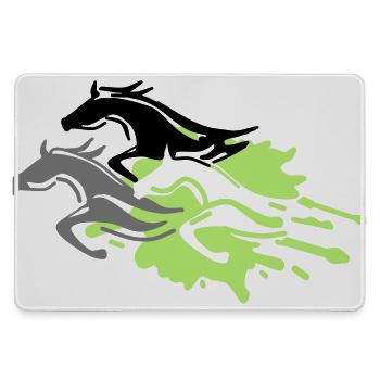 horses - stallion - mare - foal - Large Gaming Mouse Mat - grey - Front