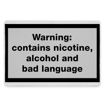 Warning: contains, nicotine, alcohol and bad - Large Gaming Mouse Mat - grey - Front