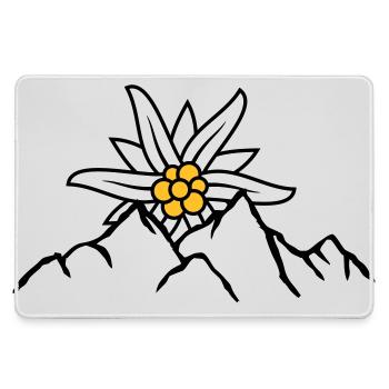 Sonne Bergblume Edelweiss - Mousepad groß für Gamer - Grau - Vorne
