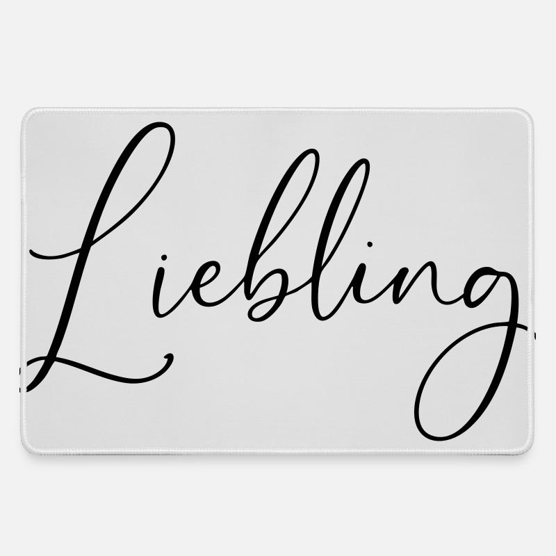 darling / handwriting design - Large Gaming Mouse Mat - grey