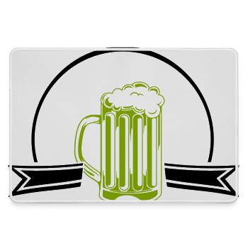 Grüner Neon Bierkrug Outline - Mousepad groß für Gamer - Grau - Vorne