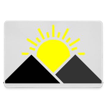 Sonne Berge Landschaft - Mousepad groß für Gamer - Grau - Vorne