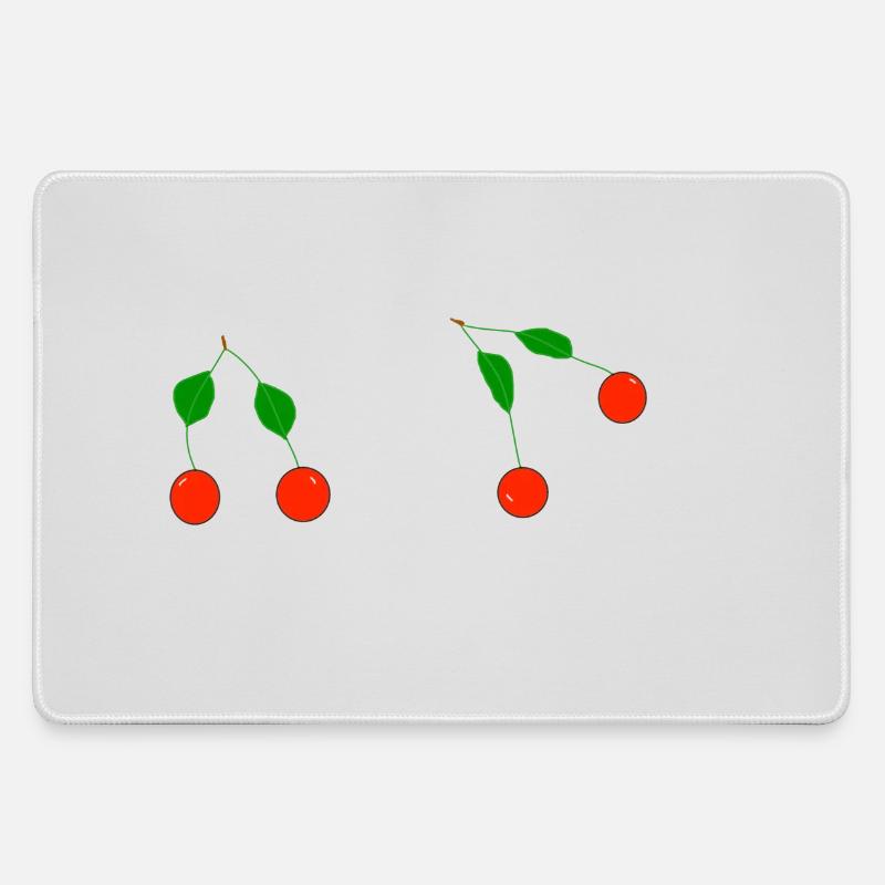 cherries - Large Gaming Mouse Mat - grey