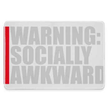 Warning Socially Awkward Lustig Sozial Unbeholfen - Mousepad groß für Gamer - Grau - Vorne