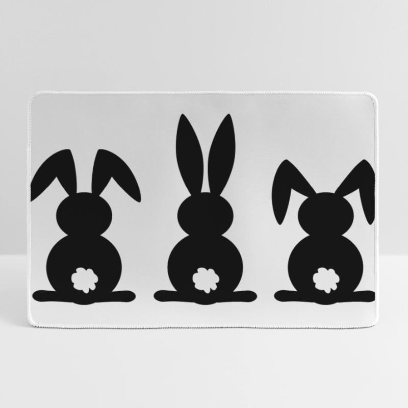 Rabbit silhouette. Happy Easter or Easter party. Egg. Large Gaming Mouse Mat