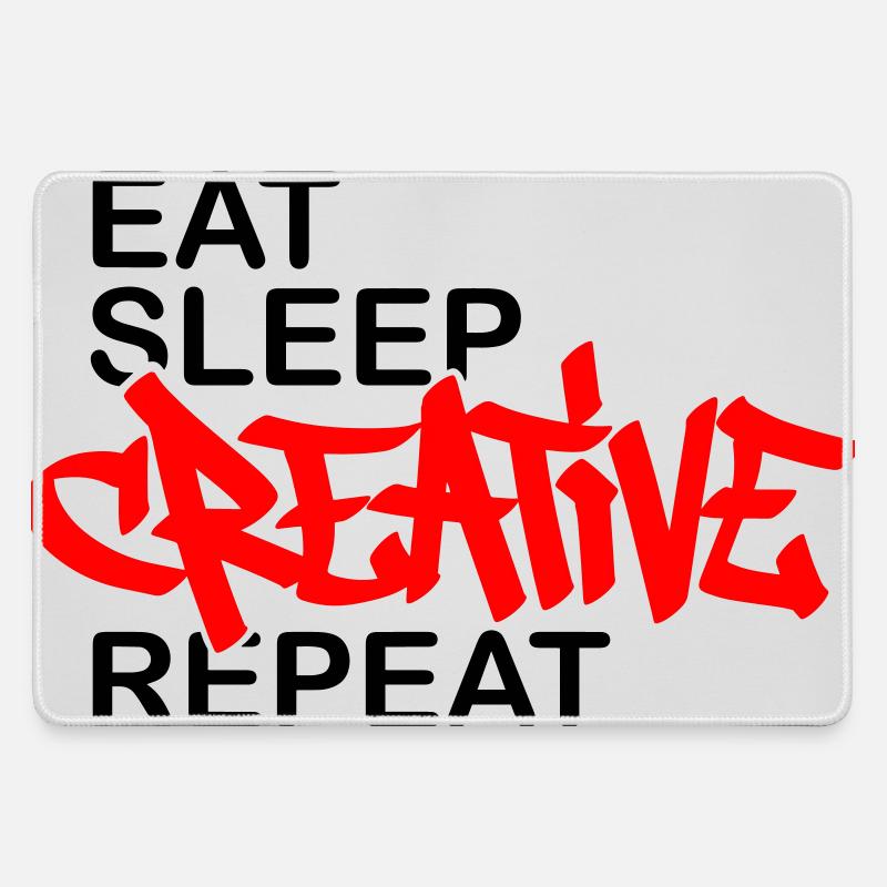 Eat Sleep Creative Repeat - Large Gaming Mouse Mat - grey
