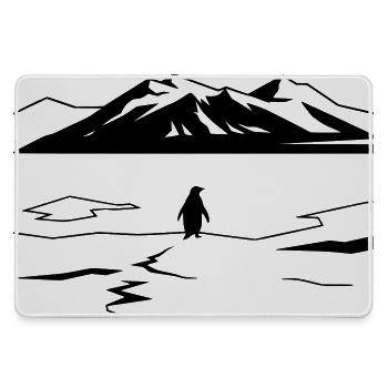 But Why Penguin Meme Minimalist Art - Large Gaming Mouse Mat - grey - Front