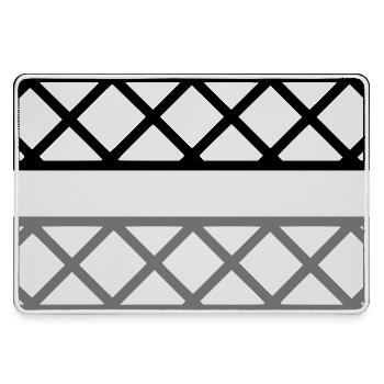Zaun Gitter Muster Rahmen - Mousepad groß für Gamer - Grau - Vorne