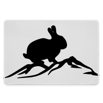 Bunny on mountain - Large Gaming Mouse Mat - grey - Front