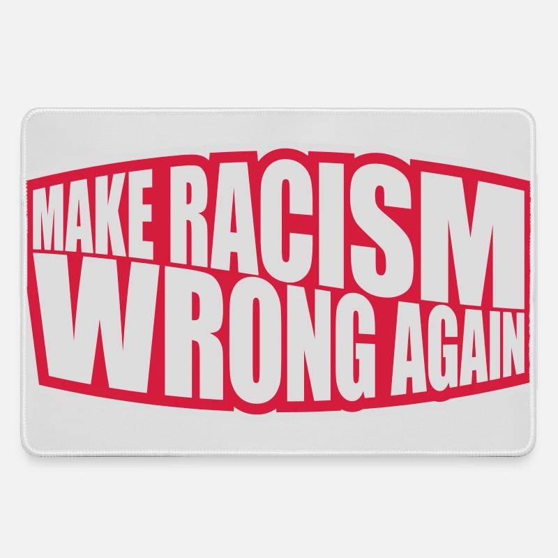 make racism wrong again - Mousepad groß für Gamer - Grau