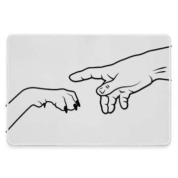 Hundepfote - gib Pfote - Mousepad groß für Gamer - Grau - Vorne