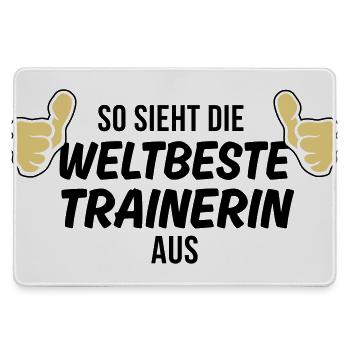 die weltbeste trainerin - Mousepad groß für Gamer - Grau - Vorne