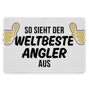 der weltbeste angler - Mousepad groß für Gamer - Grau - Vorne