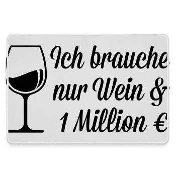 Ich brauche Wein und 1 Million Euro - Mousepad groß für Gamer - Grau - Vorne