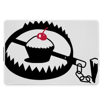 iron with cupcake - Large Gaming Mouse Mat - grey - Front