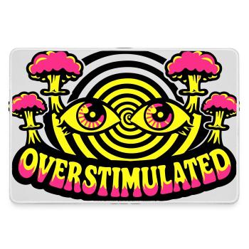 Overstimulated Psychedelic Eyes - Mousepad groß für Gamer - Grau - Vorne