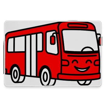 Bus-Cartoon - Mousepad groß für Gamer - Grau - Vorne