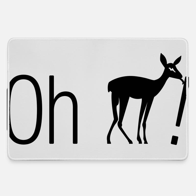 Oh dear DEER - Large Gaming Mouse Mat - grey