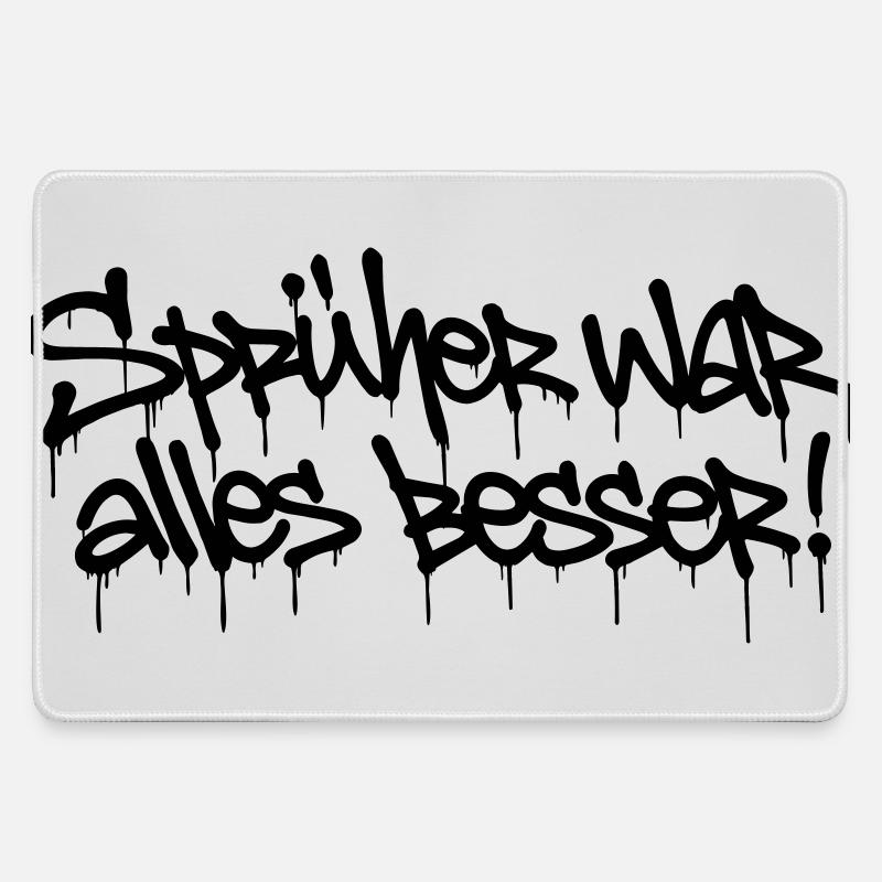 Sprayer was all better! – Graffiti Tag Design - Large Gaming Mouse Mat - grey