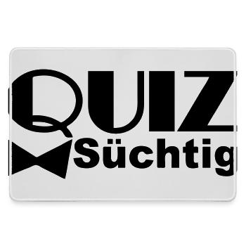 Quiz-süchtig Quiz Wissen Hobby Spruch lustig TV - Mousepad groß für Gamer - Grau - Vorne