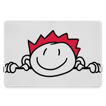 verstecken wand mauer gesicht kopf kind gemalt kri - Mousepad groß für Gamer - Grau - Vorne