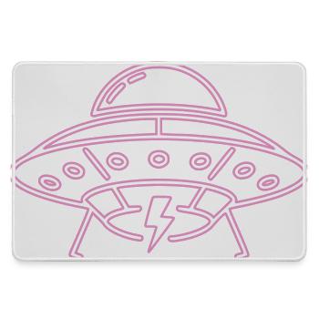 UFO Neon Pink Lightning Party Techno Vector - Large Gaming Mouse Mat - grey - Front