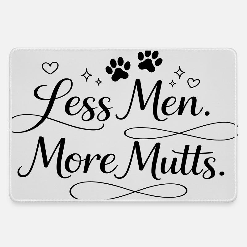 Less men. More mutts. - Large Gaming Mouse Mat - grey
