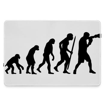 Evolution of boxing - Large Gaming Mouse Mat - grey - Front