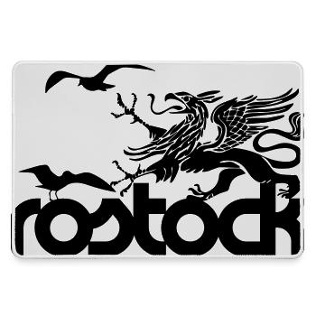 Rostock - Greif und Möwen - Mousepad groß für Gamer - Grau - Vorne