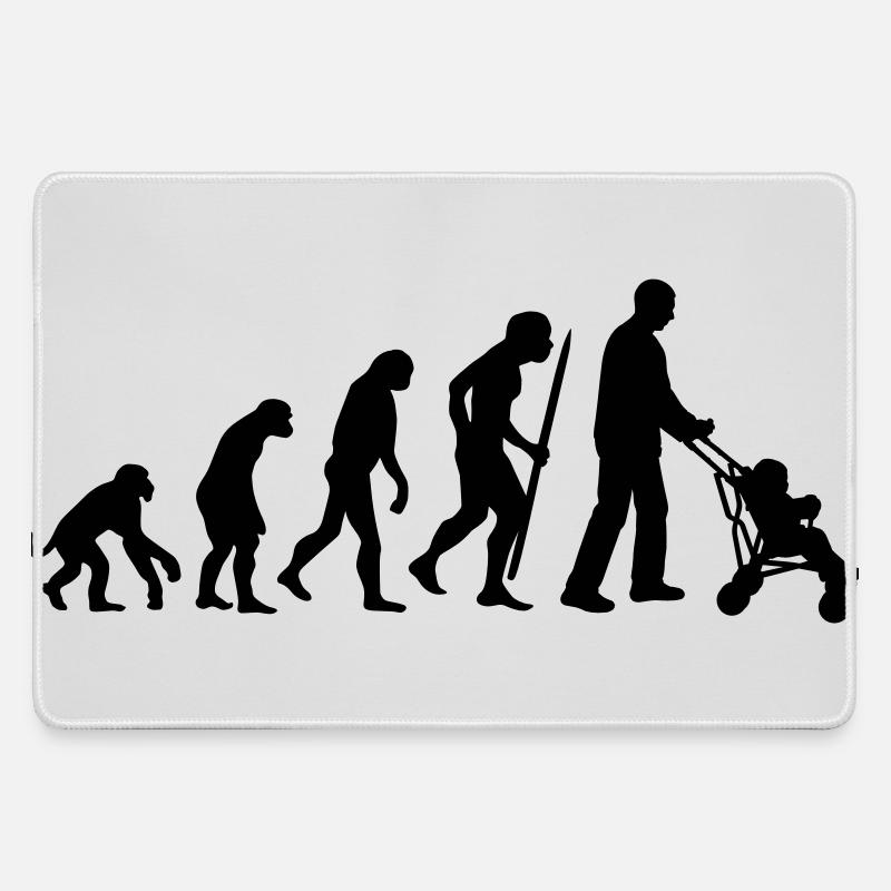 Evolution of the super dad - Large Gaming Mouse Mat - grey