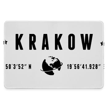 Krakauer GPS-Koordinaten Globe Moderne Typografie - Mousepad groß für Gamer - Grau - Vorne