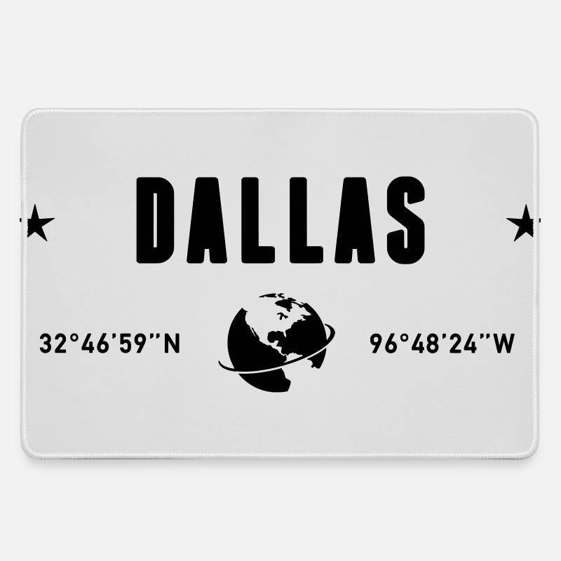 Dallas Texas Coordinates Planet Earth - Large Gaming Mouse Mat - grey
