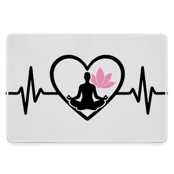 Yoga Coeur Femme Silhouette Lotus Bien-être - Grand tapis de souris gamer - bruyère - Devant