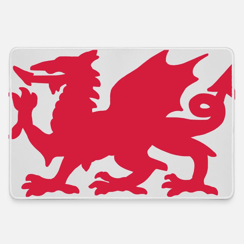 Welsh Dragon - Large Gaming Mouse Mat - grey