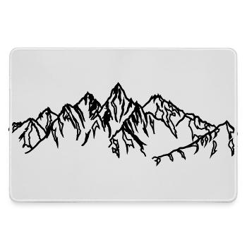 Mountains Black silhouettes in the fog - Large Gaming Mouse Mat - grey - Front