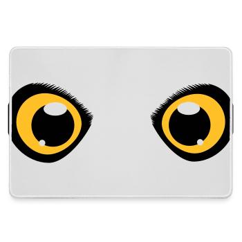 two shining eyes of an owl - Large Gaming Mouse Mat - grey - Front