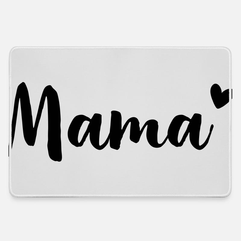 Mama Herz - Geschenkidee - Muttertag Geburtstag - Mousepad groß für Gamer - Grau