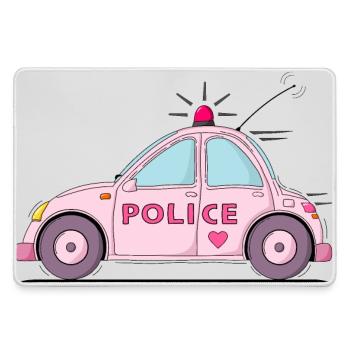 Polizeiauto Police Rosa - Mousepad groß für Gamer - Grau - Vorne