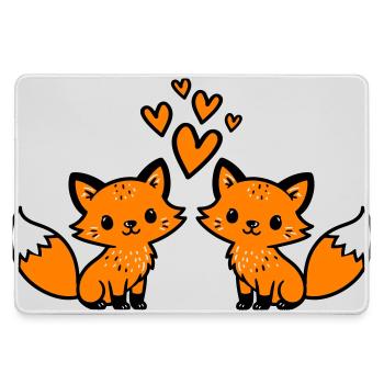 Amour du couple renard - Grand tapis de souris gamer - bruyère - Devant
