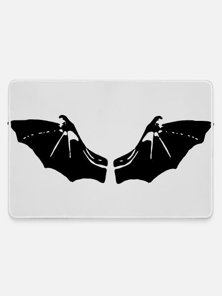 Fledermaus Flügel - Mousepad groß für Gamer - Grau
